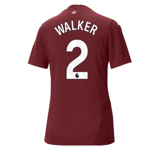 Fotballdrakt Dame Manchester City Kyle Walker #2 Tredjedrakt 2024-25 Kortermet